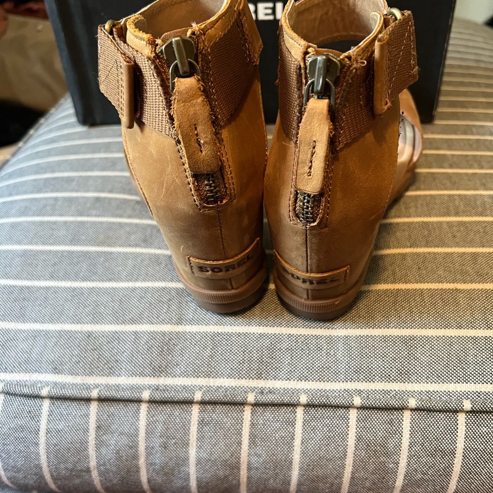 Sorel Women's Brown Wedge Sandals - Picture 3 of 4
